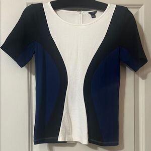 Ann Taylor Black and Blue Short Sleeve Top